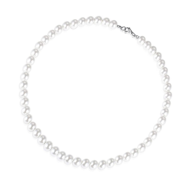 Simulerat pärlhalsband Runt Smidigt Enkellager Elegant Imitation Pärlhalsband för Kvinnor Män 13,8 Längd