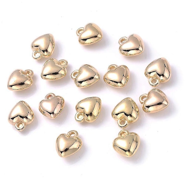 iYOE 50 stk. 6-18mm Guld Hjerte Spacer Perler til Armbånd Øreringe Halskæder DIY Smykkefremstilling guldfarve 10x12mm