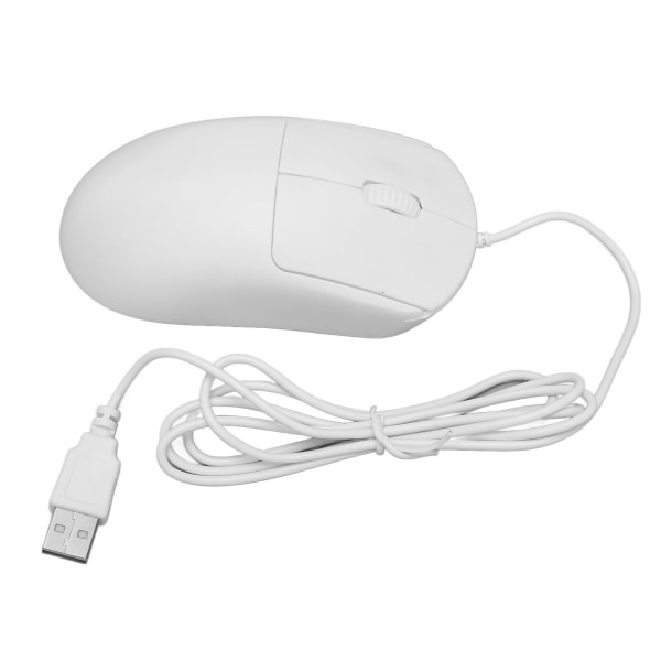 Kablet mus optisk 1200DPI USB-port ergonomisk design plug and play datamus for bærbare datamaskiner stasjonær PC hvit