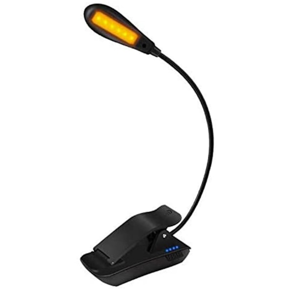 Uppladdningsbar Amber Boklampa - Läslampor kompatibla med böcker i sängen med 7 LED & 3 Ljusstyrkor, Blå Lig-B13