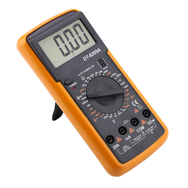 DT9205A LCD-skjerm Håndholdt digitalt multimeter AC/DC motstandskapasitanstester