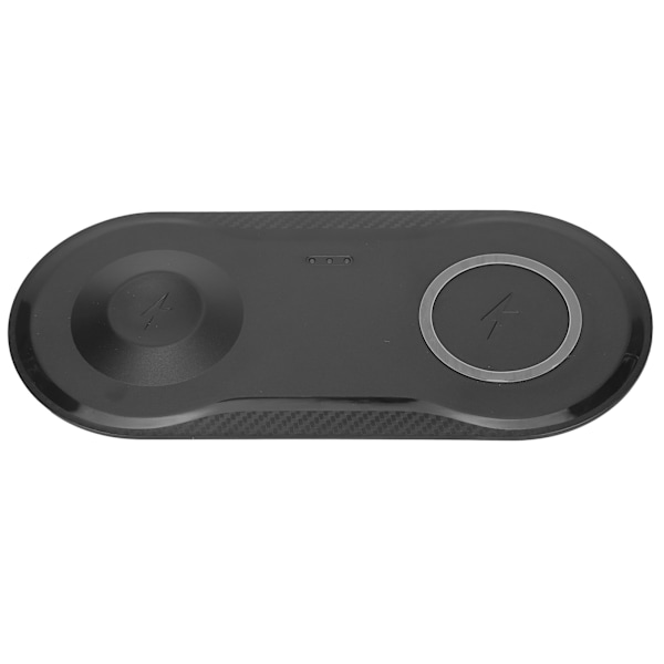 2-in-1 langaton laturi matkapuhelin kello työpöydän latausalusta pohjalevy USB-kaapelilla musta