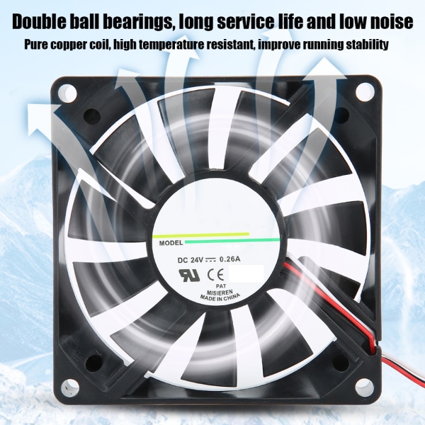 Køleblæser til Mainframe Box - 8 cm, 24V, 0,26A, 4800RPM