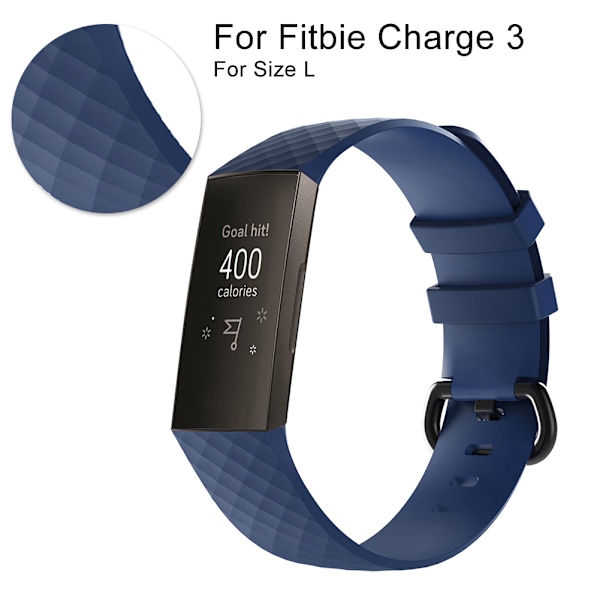 Fashion Prism Grain Watch Rem for Fitbie Charge 3 - Midnight Blue