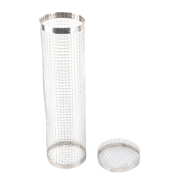 Roterende grillkurv i rustfritt stål, universell roterende sprøkurv med krok for BBQ pommes frites 30 cm/11,8 tommer
