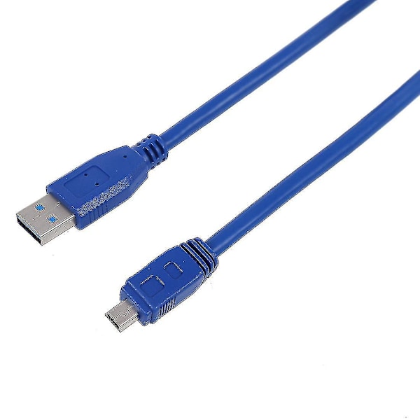 Blå Supersnabb USB 3.0 Typ A Hane Till Mini B 10 Pin Hane Adapter Kabel Sladd-B2