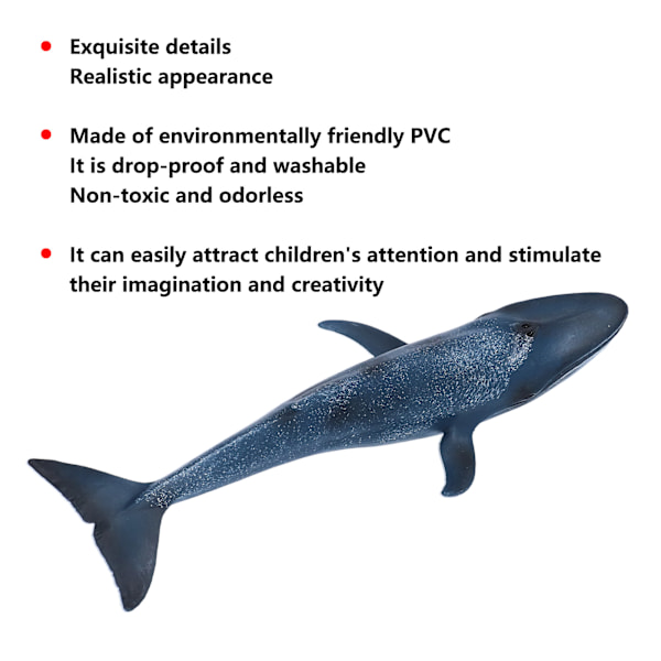Blue Whale Doll Leksak Pedagogisk mini marina djur havsstaty Barnmodell docka