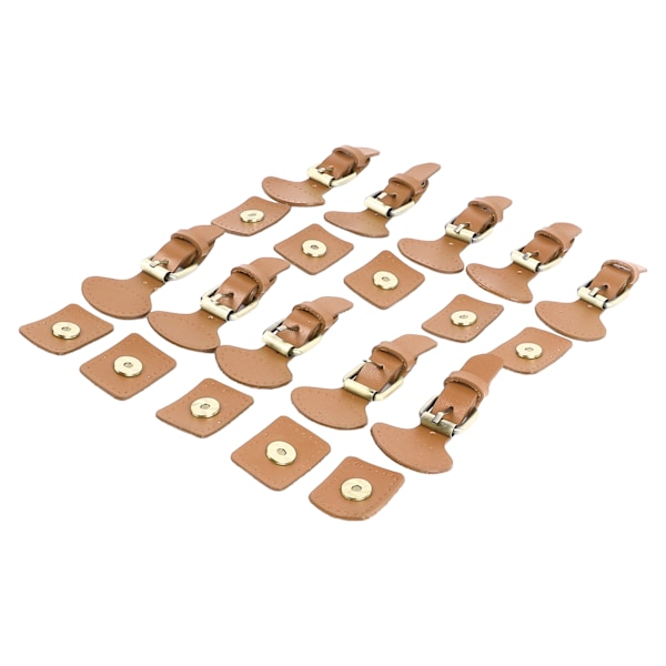 10 set lädersy på växlingsförslutningar Läder Snap Toggle söm på spänne för kappa Jacka DIY Läder Craft Tan
