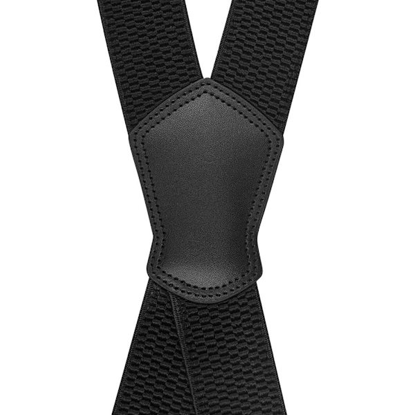 Extra Wide X hängslen för män med svarta eller silverklämmor och tjockt tyg - 5 cm