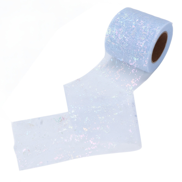 Tulletyg DIY-hantverk Slitstyrka Symfoni Polyester Lätt Bärbar Tulle Rullar 6cm Ljusblå