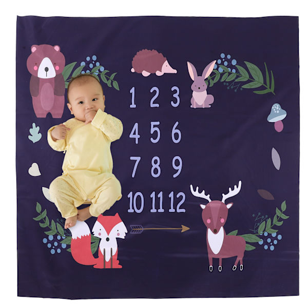 Månadsvis tillväxtmilstolpe Fotografi Prop Bakgrundstyg för Unisex Baby Infant