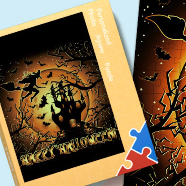 1000-osainen palapeli, kova paperi, Halloween-kuvio, kirkkaat värit, selkeä painatus, opetuslelu teini-ikäisille, 29,5 x 19,7 tuumaa