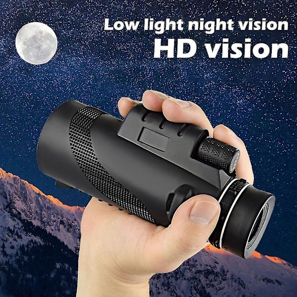 Clear Vision 40x60 HD monokulær kikkert med smartphoneholder