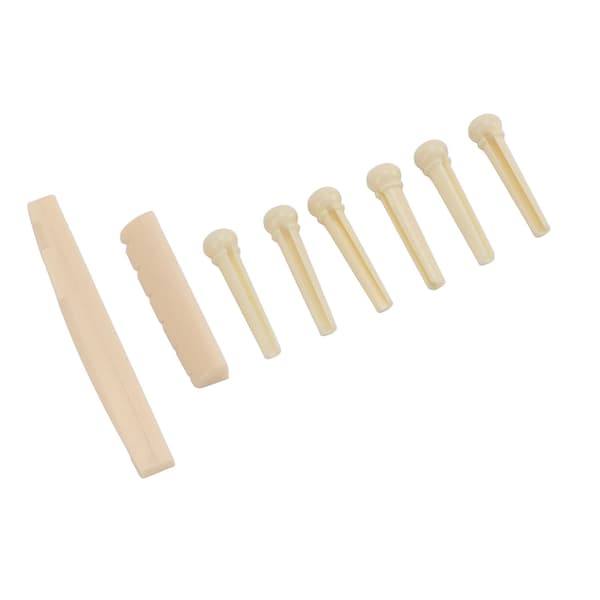 Folk Guitar Nut Saddle ABS med 6 stk. Brostift Instrument Tilbehør Sæt Kit til Udskiftning