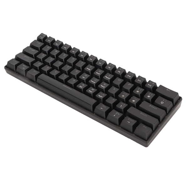 61-tasters mekanisk tastatur bærbar kompakt 60% spilltastatur med LED-bakgrunnsbelysning for Windows PC bærbar PC svart overflate blå bryter