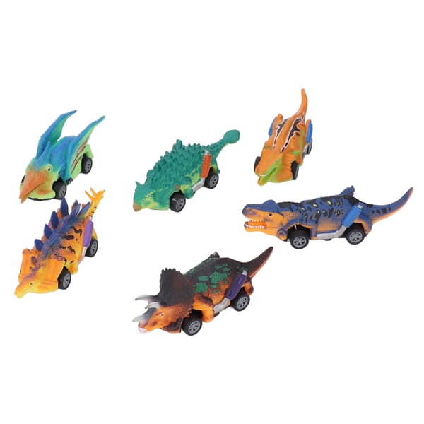 6 stk. dinosaurlegetøj, træk-tilbage-biler, puslespil, simulering, træk-tilbage-dinosaurlegetøj til børn over 3 år til temafest