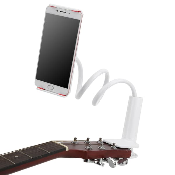 Gitarr Telefonhållare Clip Universal Plast Metall Musikinstrument Tillbehör 80mm Vit