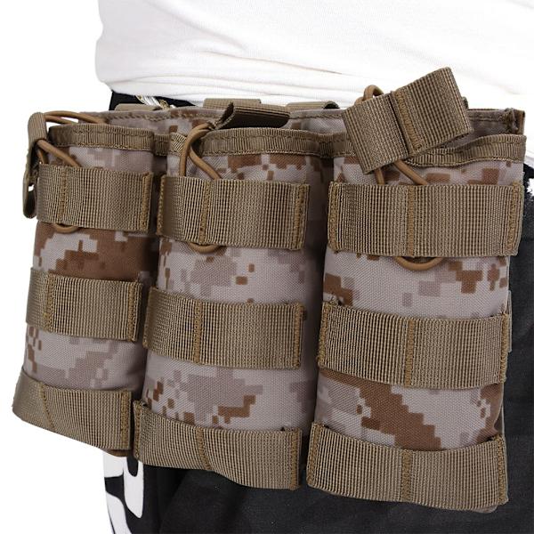 Triple Open Top Magazine Molle Pouch Militærtaske til vest udendørs tilbehør (DD)