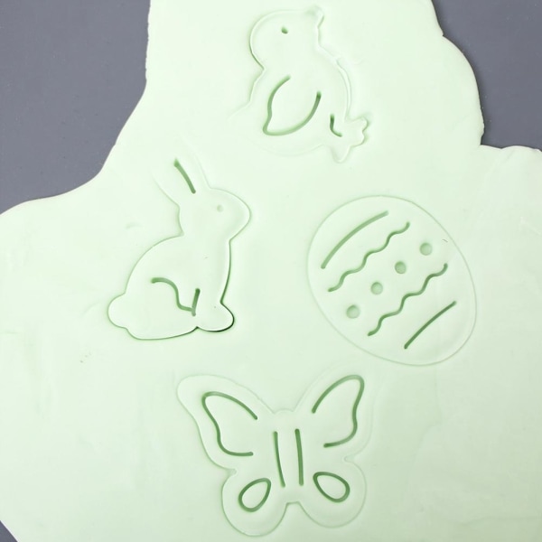 9PCS/Set Påskformar Plast Djur Biscuit Cutter Cartoon Kanin Mögel Bakverktyg Cupcake DIY Tillbehör