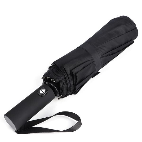 Mini Bärbar Full Automatisk Regnparaply Fällbar UV-skydd Solparasoll Svart