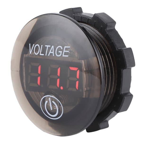 Universal LED DC Digital Voltmeter Spændingsmåler Bilbatterimåler 12‑24V M/ Touch Switch Rød