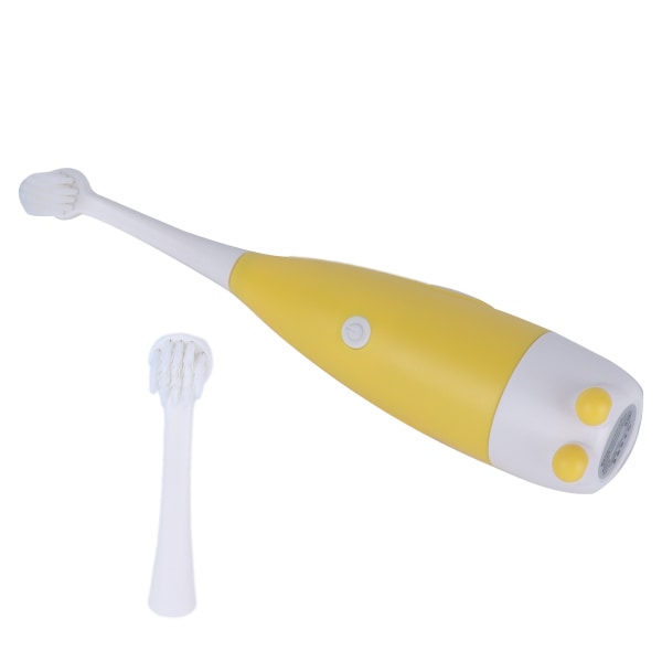 0,3W elektriske tannbørster for barn Batteridrevet, utskiftbart børstehode Myk børstetannbørste Gul