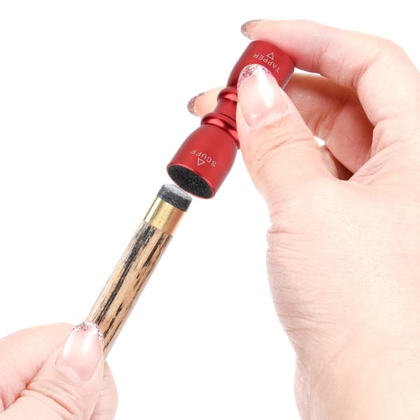 Bærbar Mini Billard Køspids Værktøj Pool Kø Shaper Reparation Scuffer Pick Tilbehør (Rød)