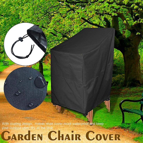 Cover tuolinpäällinen ulkokäyttöön | Vedenpitävä Oxford PU-pinnoitteella | Patiohuonekalusuojat pinoaville tuoleille (120*66*73*84cm)