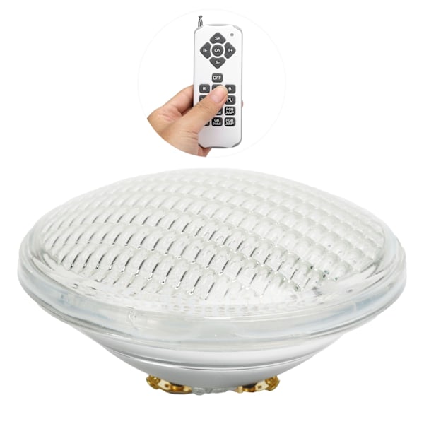 Färgglad LED-poollampa inbyggd tjocknad glas undervattenslampa för Par56 ljuskälla 18W 1800LM