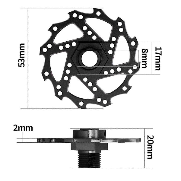Bremseskive Hjul Hex Hub Adapter 17mm for Arrma 1/7 RC Deler Svart