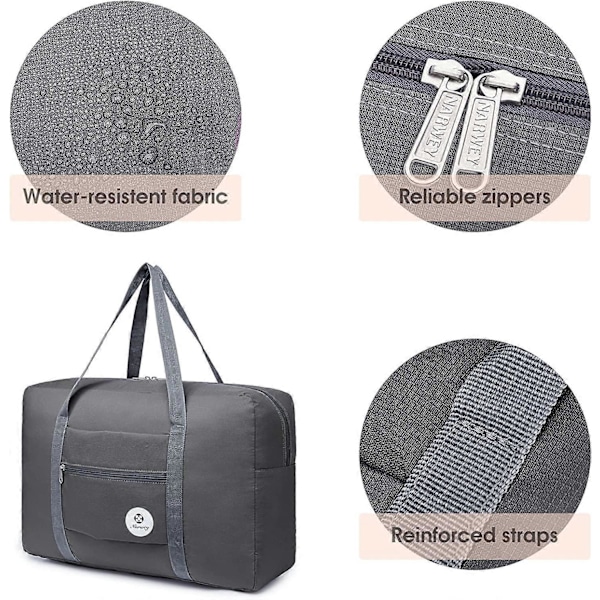 for Easyjet Airlines Kabinveske 45x36x20 Sammenleggbar Reisebag Duffelbag Håndbagasje Tote Overnatting for Kvinner og Menn 25L