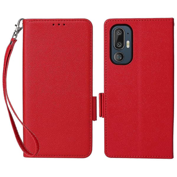 Telefoncover til HTC U24 Pro 5G Lædercover Rød Red HTC U24 Pro 5G
