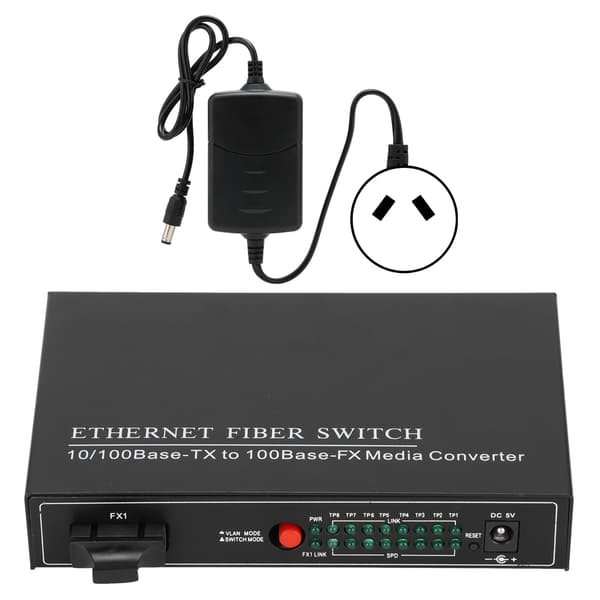 Ethernet Fiber Switch TBC‑MC3418ED20 Plug Play Stabil Robust Aluminiumlegering Datornätverksswitchar 100‑240VAU Plug