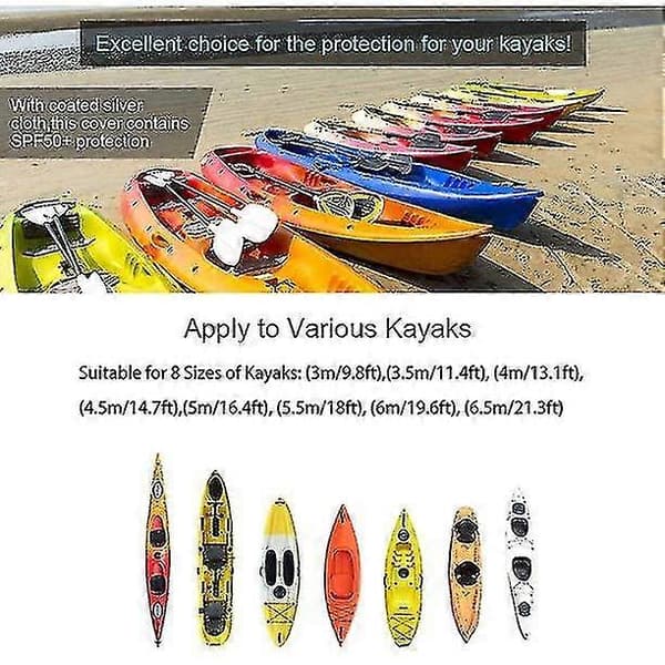 Kayak Cover Canoe Storage Dust Cover Waterproof & UV Protection, 8 Sizes 5.5m