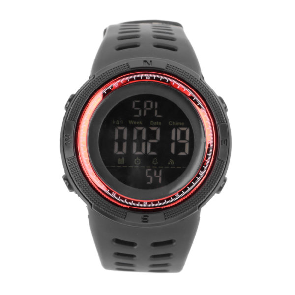 Män Digital Watch Vattentät Klar Display Datum Väckarklocka Elektronisk Watch för Studenter Röd