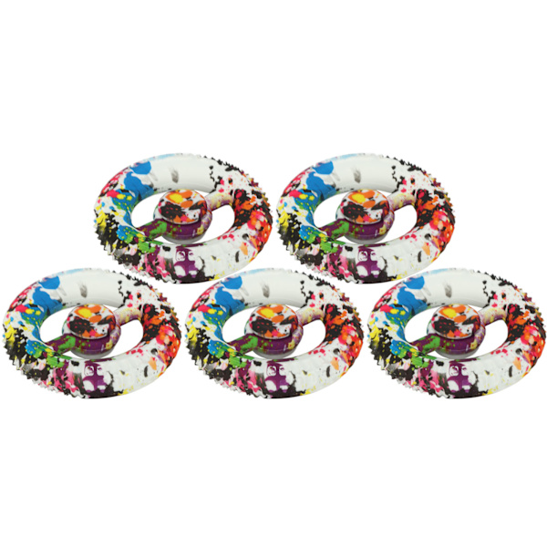 5 st runda handgrepp ringar tryckta silikon fidget leksak finger tränare för rehabiliteringsträning hem doodle