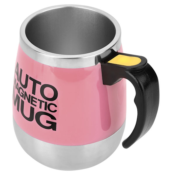 Elektrisk kaffemugg med omrörning, självomrörande magnetisk mugg (rosa)