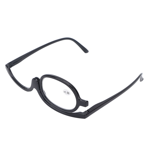 Forstørrelsesglas Makeup-briller Eye Flip Down-linse Moderigtigt makeup Enkeltsidede briller Sort(+1,50)