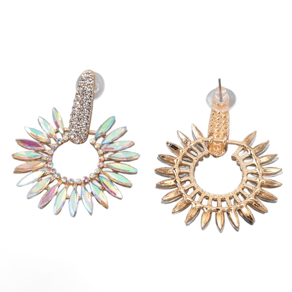 Mote Rhinestone Statement Drop Dangle Øredobber Store Lysekrone Øredobber for Kvinner Hvit AB Midten KC Gull