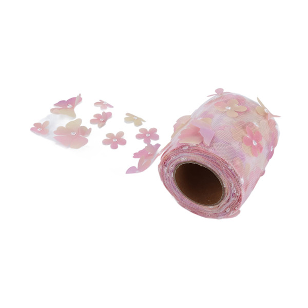 Tulle rulle farverig gradient blomst bue knude mesh stof rulle DIY materiale bånd rød