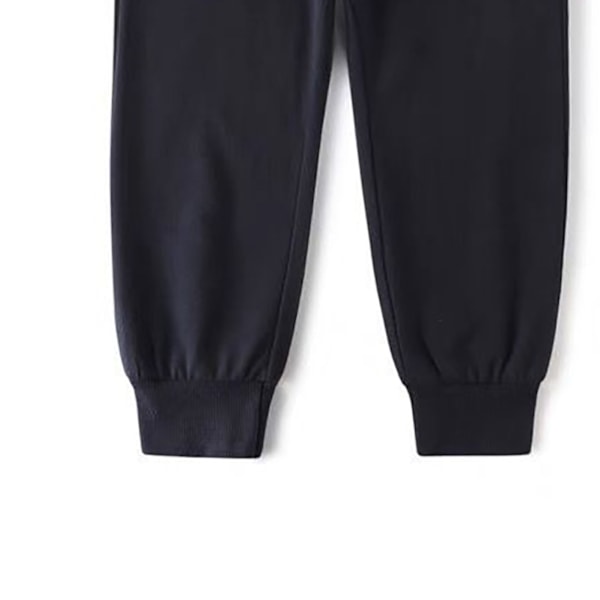 Børne Joggingbukser med Elastisk Talje, Åndbare og Moderne Bukser i Bomuld til Drenge og Piger i Størrelse 120-130 cm, Sort