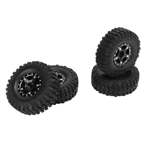 RC-bilgummidäck i metall med små korsnycklar och M2-muttrar för Axial 1/24 SCX24 svart