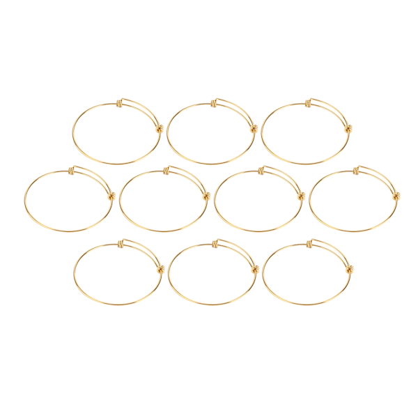 10pcs Expandable Bangles DIY Blank Golden Stainless Steel Adjustable Bracelet for Men Women Jewelry Craft Gift