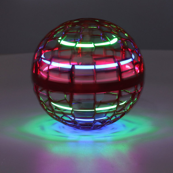 LED-lys flyvende boldlegetøj til børn, indendørs/udendørs roterende legetøj - perfekt fødselsdagsgave (rød) Red