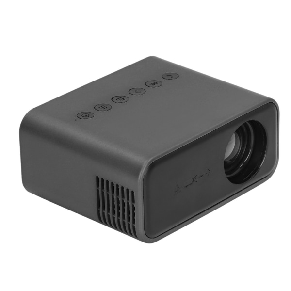 Miniprojektor Bærbar Mini Hjemmefilmprojektor HD LED Mikro Mobiltelefon Sammeskjermprojektor for bærbar PC TV Telefon Nettbrett Svart EU-plugg 100-240V