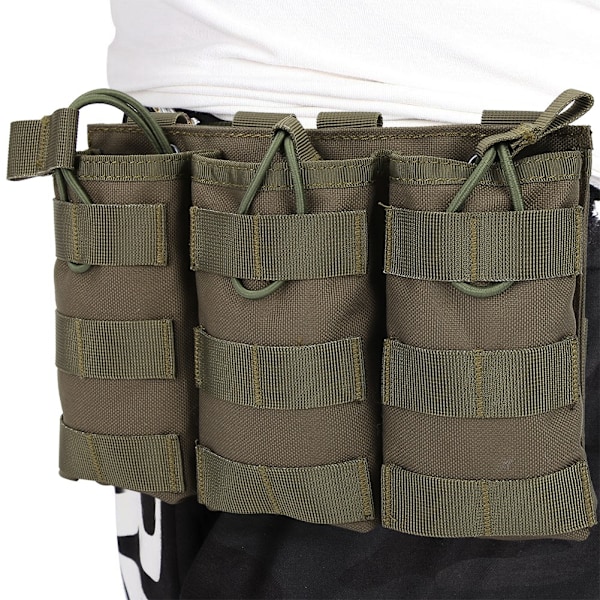 Trippel öppen toppmagasin Molle-påse Militärväska för väst utomhustillbehör (Armégrön)