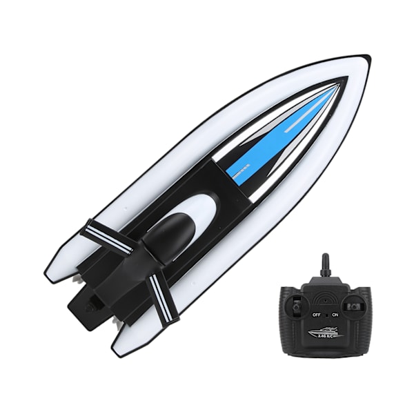 LSRC-B8 RC-båt Höghastighetsracing RC-båt med dubbla propellrar Lång batteritid (Svart )