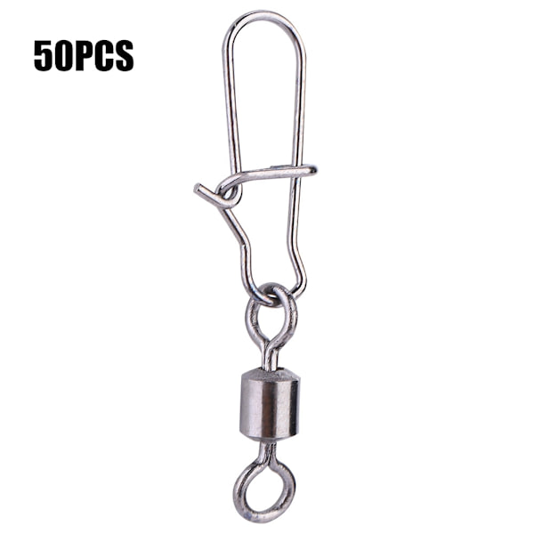 50 STK 2# 4# 5# 6# 8# Fishing Connector Pin Bearing Rolling Swivel Rustfritt stål