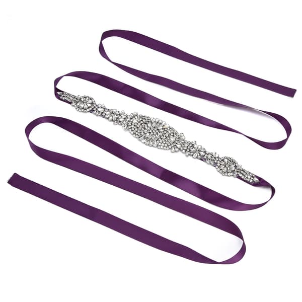 Rhinestone brudekjolebelte Elegant midjebelte Klestilbehør til brud brudepike Lilla