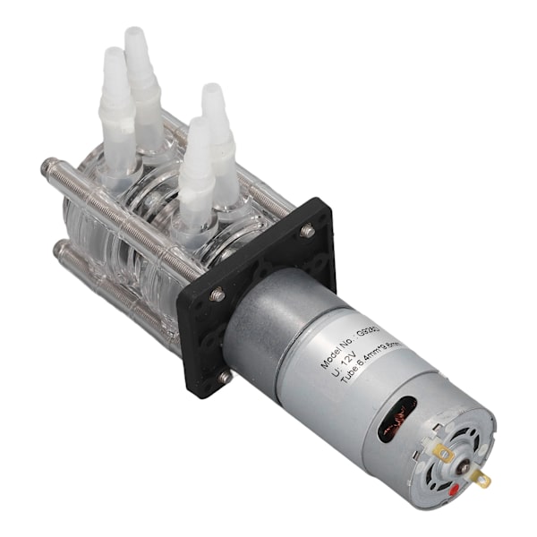 Peristaltisk pump 500 ml/min högt flöde 2 huvuden självsugande vakuumpump för akvarium DC 12V 1000mA